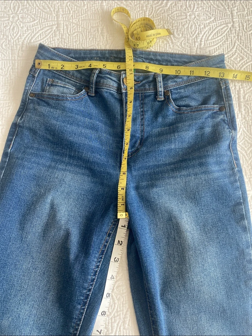 Dip Demim Slim High-Rise Women's Jeans in Medium Blue Sz 6 - Picture 5 of 13
